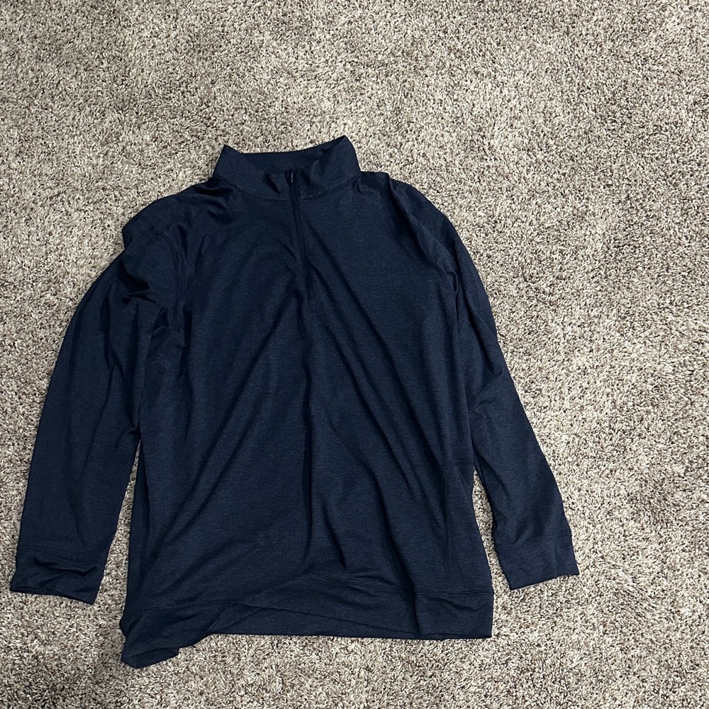 SAXX Men's Navy 1/4 zip athletic sweatshirt XL